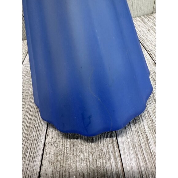 Vtg Lampe Berger Paris Catalytic Oil Fragrance Lamp Frosted Glass Blue 5.25" T - Picture 4 of 13